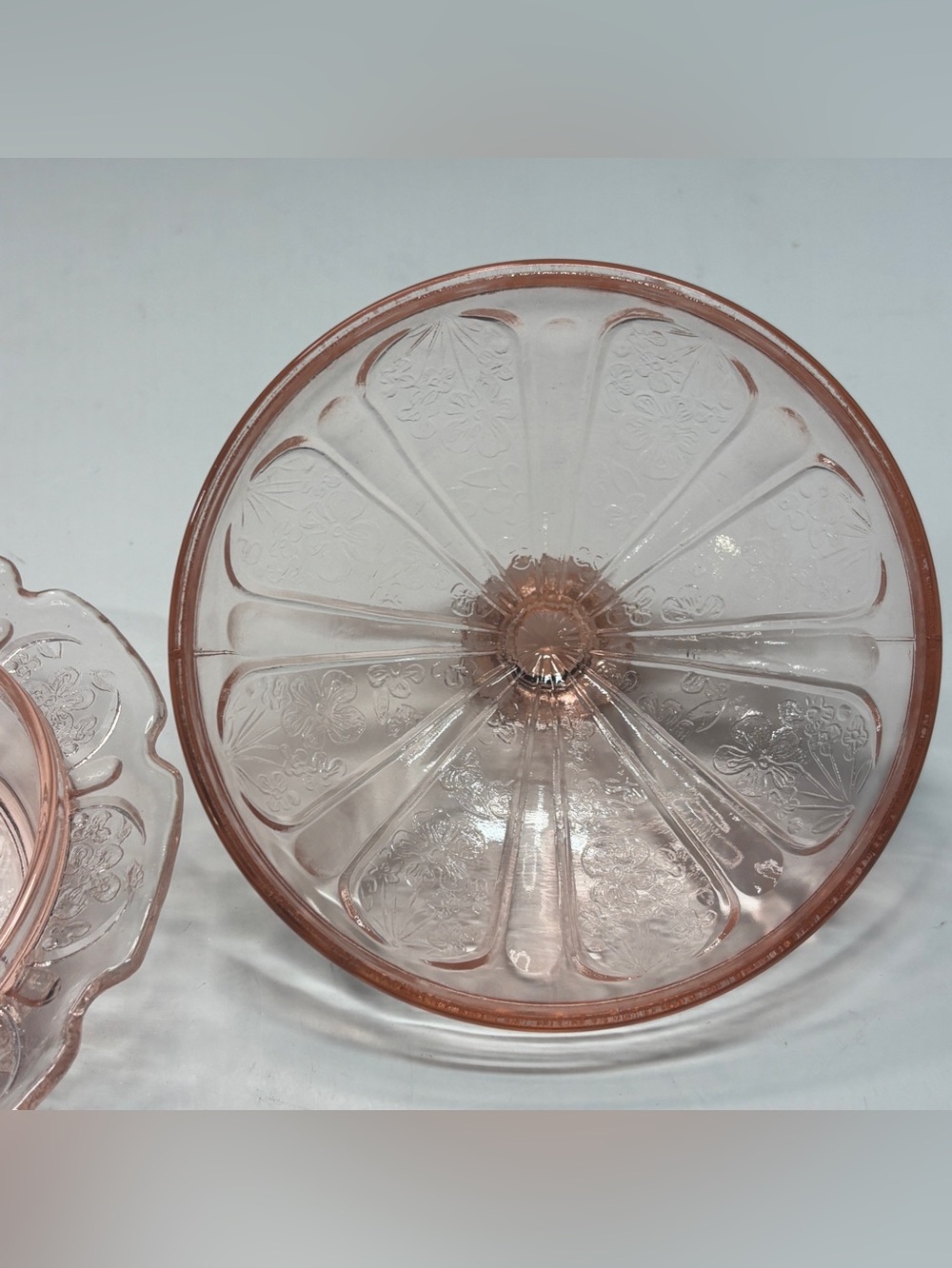 Jeannette Pink Cherry Blossom Butter Dish With Lid - Picture 7 of 9
